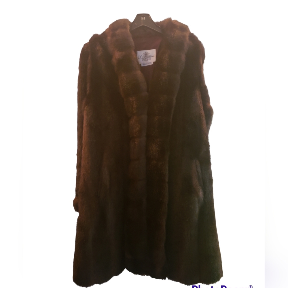 Oleg Cassini Brown Fur Coat